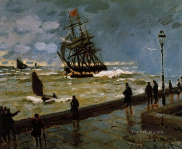 El embarcadero de Le Havre en Rough Westher II Claude Monet Pinturas al óleo